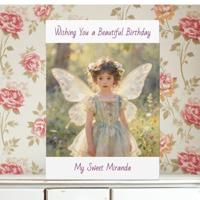 Tarjeta Happy Birthday Fairy Themed Personalized Girl's  (Subido por el creador)