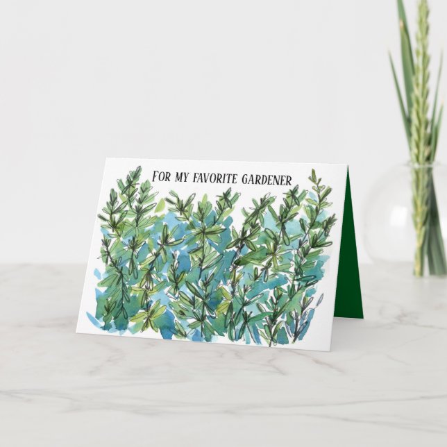 Tarjeta Happy Birthday Favorite Gardener Rosemary (Anverso)