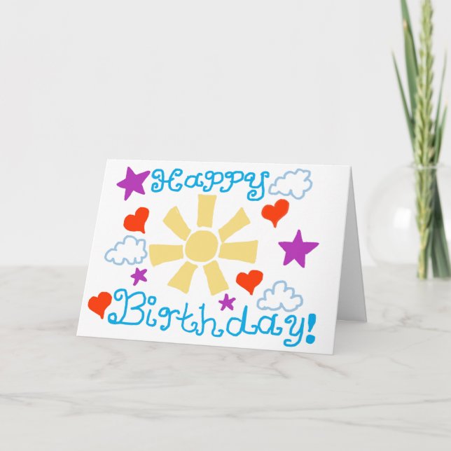 Tarjeta Happy Birthday! Folded Greeting Card (Anverso)