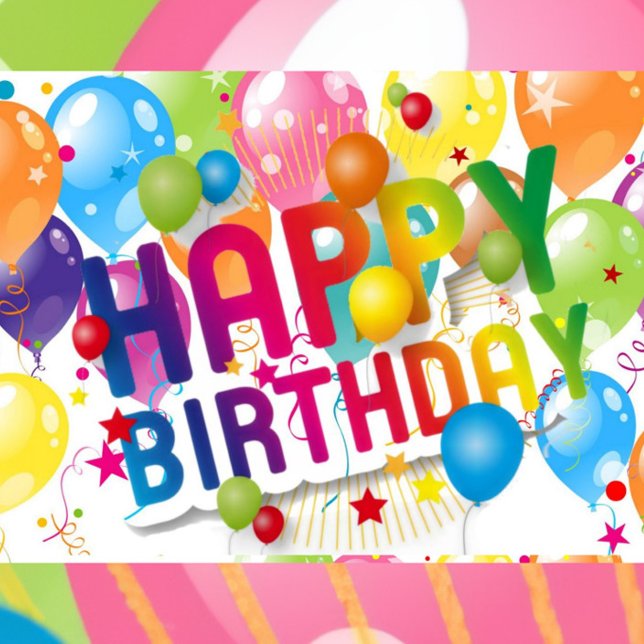 Tarjeta Happy Birthday Folded Greeting Card (Front!)