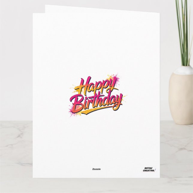 Tarjeta Happy Birthday Folded Greeting Card (Reverso)