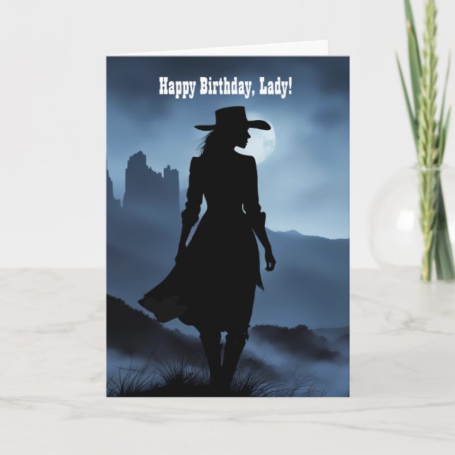 Tarjeta Happy Birthday For Strong Lady Woman Female  (Anverso)