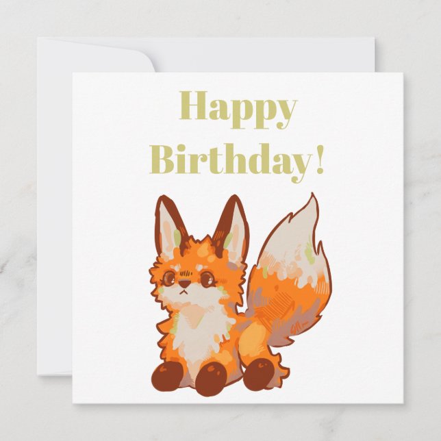 Tarjeta Happy Birthday! Fox, vosje (Anverso)