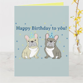 Tarjeta Happy birthday French, bulldog