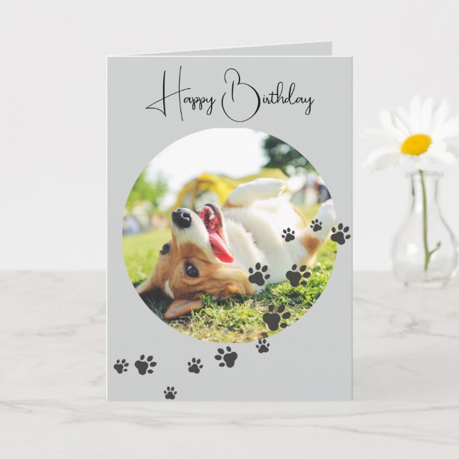 Tarjeta Happy Birthday from Your Furry Friend 2 Photos   (Planta pequeña)