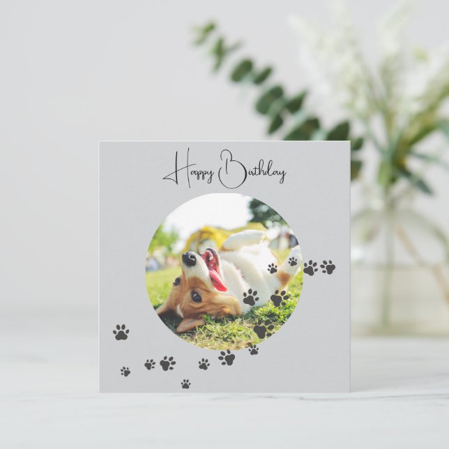 Tarjeta Happy Birthday from Your Furry Friend 2 Photos   (Anverso de pie)
