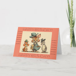 Tarjeta Happy Birthday Funny Cute Animal Cartoon Couriers 