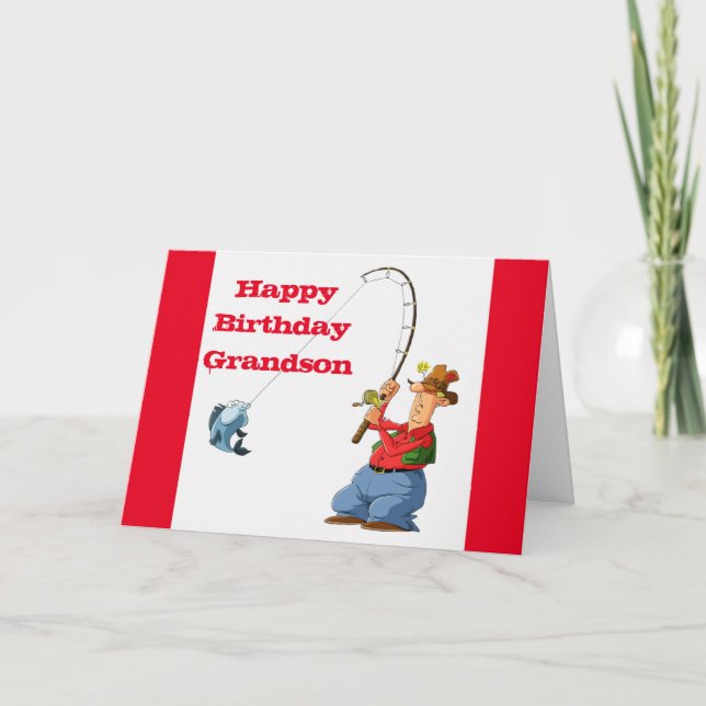 TARJETA HAPPY BIRTHDAY *GRANDSON* FAVORITE FISHERMAN  (Anverso)