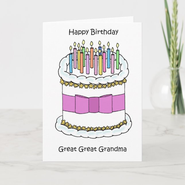 Tarjeta Happy Birthday Great Great Grandma (Anverso)