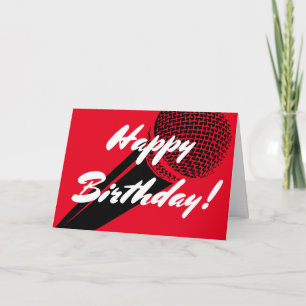 Tarjeta Happy Birthday greeting card with microphone image