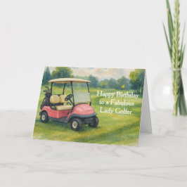 Tarjeta Happy Birthday Lady Golfer 