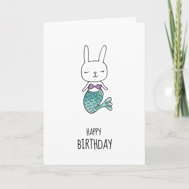 Tarjeta Happy Birthday Mermaid Greeting Card (Anverso)