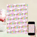 Tarjeta Happy Birthday Name or Relation Colorful Candles<br><div class="desc">Happy Birthday card to personalize for anyone! The design has colorful candles lettered in cute and whimsical, groovy retro typography in pink, purple, lime green, turquoise blue and yellow. The front and back say Happy Birthday to an awesome sister (you can edit "to an awesome sister") and you can also...</div>