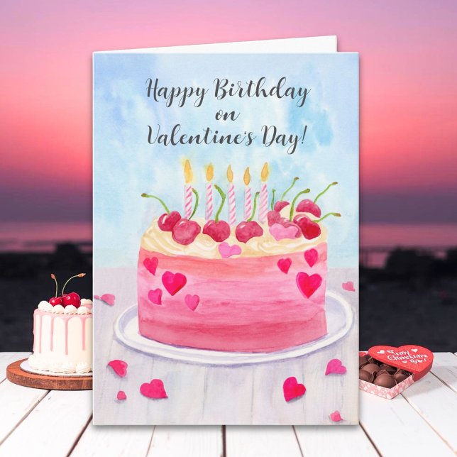 Tarjeta Happy Birthday on Valentines Day Cherry Vanilla  (Subido por el creador)