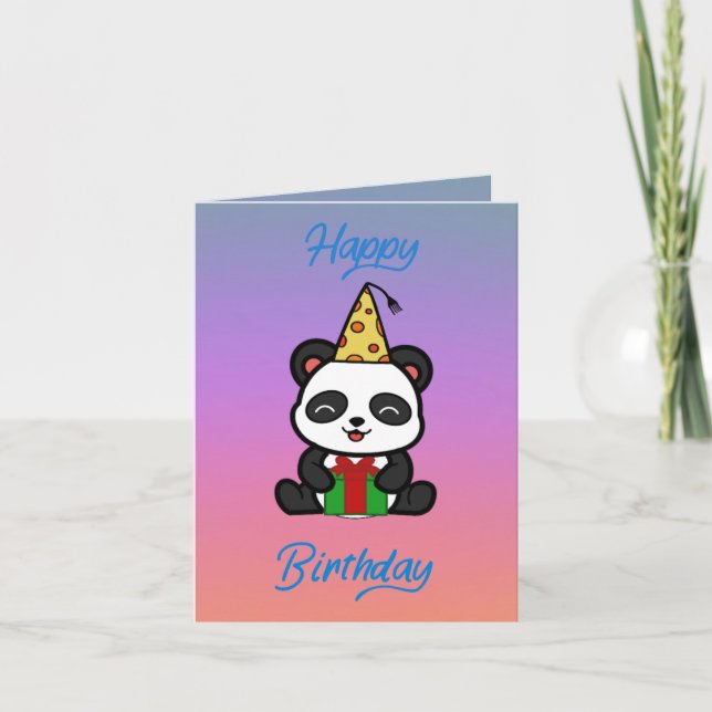 Tarjeta ‘Happy birthday’ panda verjaardags (Anverso)