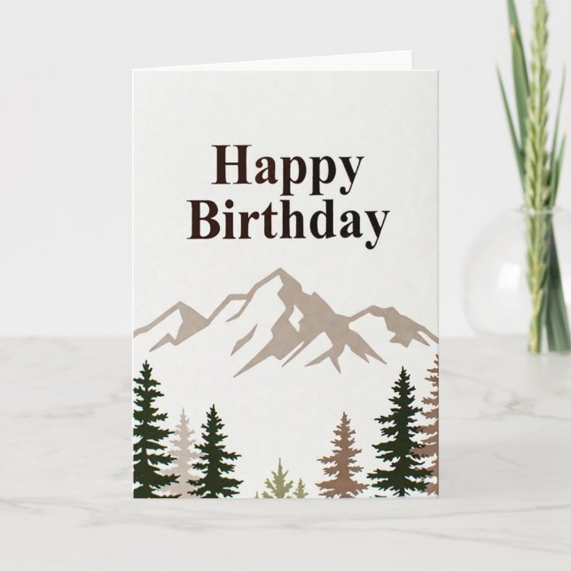 Tarjeta Happy Birthday - simple outdoors (Anverso)