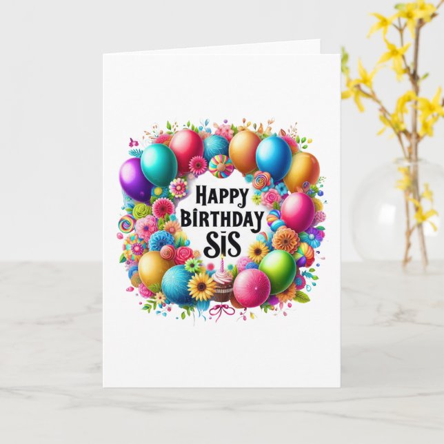 Tarjeta Happy Birthday SIS (flor amarilla)