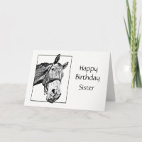 Happy Birthday Sister Custom Special Horse Wishes