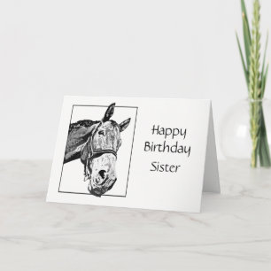 Tarjeta Happy Birthday Sister Custom Special Horse Wishes