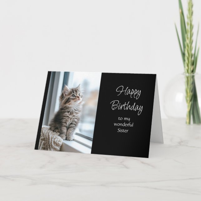 Tarjeta Happy Birthday Sister Custom Special Kitty Wishes (Anverso)