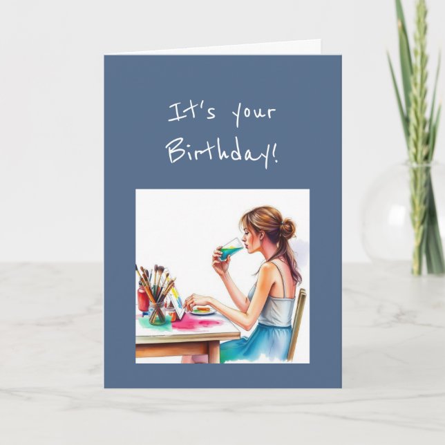 Tarjeta Happy Birthday Special Watercolor Artist Humor (Anverso)