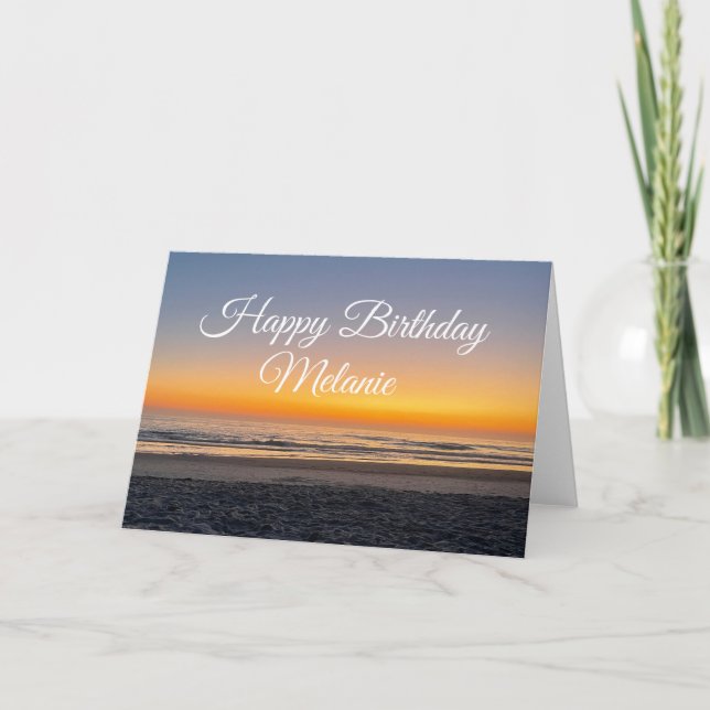 Tarjeta Happy Birthday Sunset Beach  (Anverso)