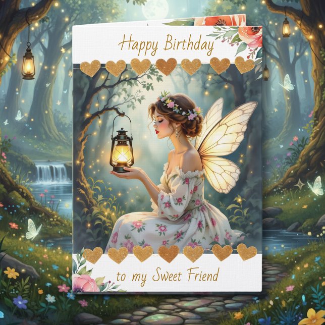 Tarjeta Happy Birthday Sweet Friend | Fairy Themed (Subido por el creador)