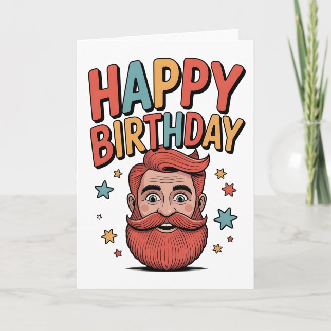Tarjeta Happy Birthday to a Man With an Excellent Beard (Anverso)