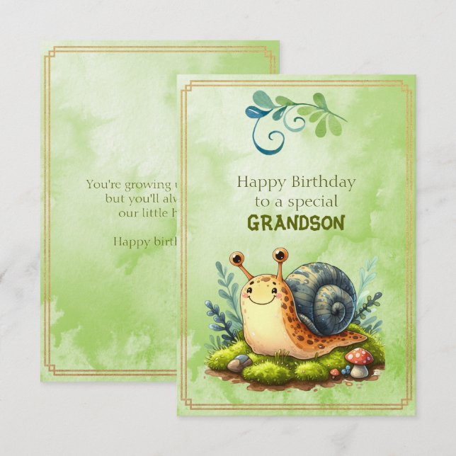 Tarjeta Happy Birthday To a Special Grandson  (Anverso / Reverso)