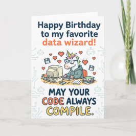 Tarjeta Happy Birthday to My Favorite Data Wizard