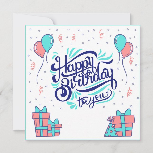 Tarjeta Happy Birthday to You (Anverso)