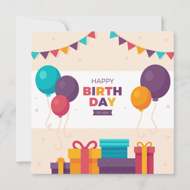 Tarjeta Happy Birthday To You (Anverso)