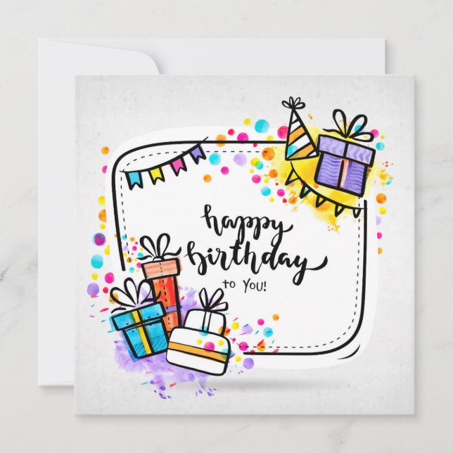 Tarjeta Happy Birthday To You (Anverso)