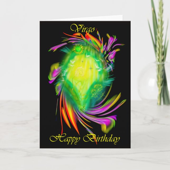 Tarjeta Happy Birthday Virgo - virgen (Anverso)