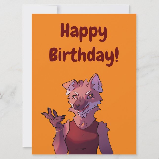 Tarjeta Happy Birthday wolf (Anverso)