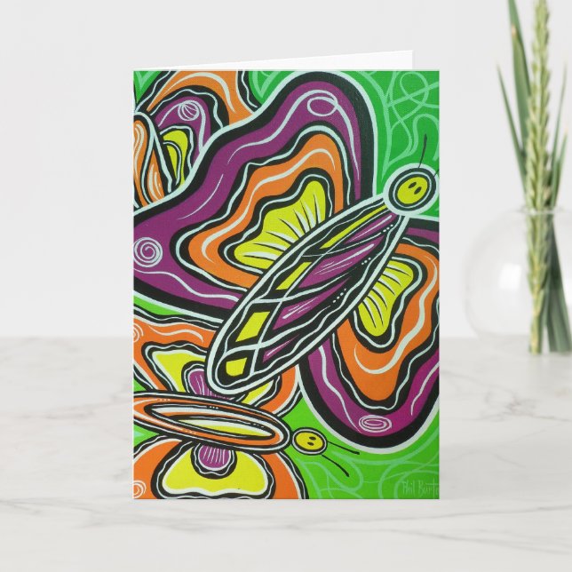 Tarjeta Happy Butterflies Blank Greeting Card (Anverso)