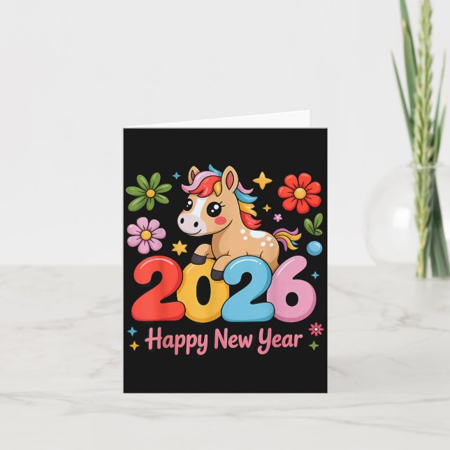 Tarjeta Happy Chinese Lunar New Year 2026 Year Of The Fire (Anverso)
