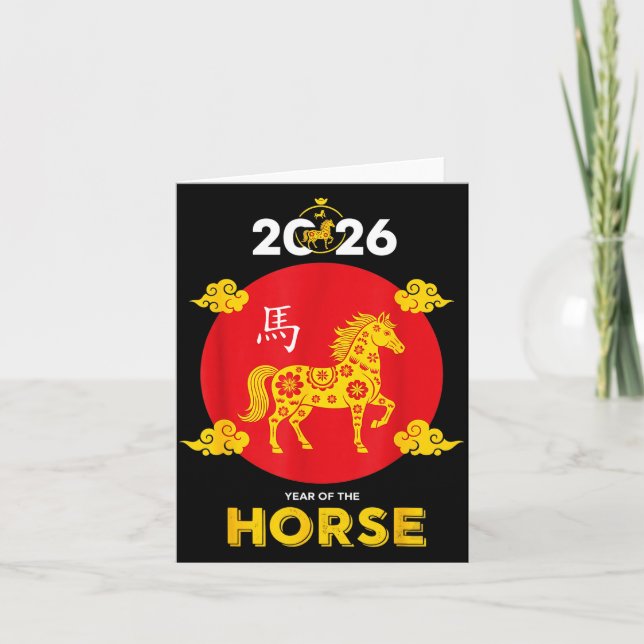 Tarjeta Happy Chinese New Year 2026 Year Of The Horse  (Anverso)