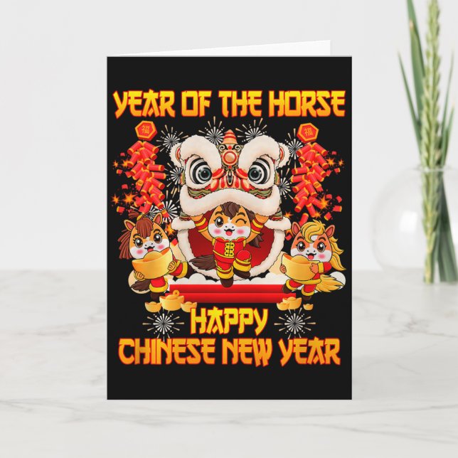 Tarjeta Happy Chinese New Year 2026 Year Of The Horse Kid  (Anverso)