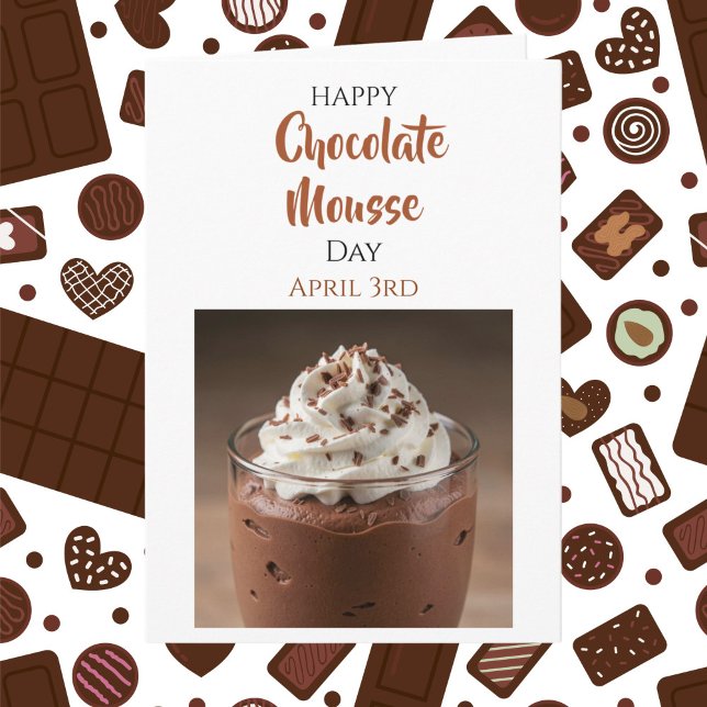 Tarjeta Happy Chocolate Mousse Day | April 3rd | Recipe (Subido por el creador)
