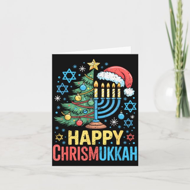 Tarjeta Happy Chrismukkah Holiday Christmas And Hanukkah S (Anverso)