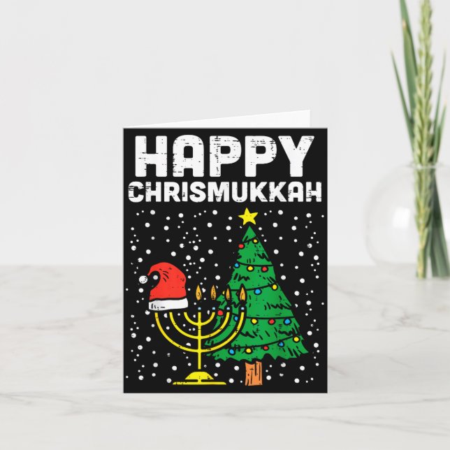 Tarjeta Happy Christmukkah Jewish Christmas Hanukkah Chanu (Anverso)