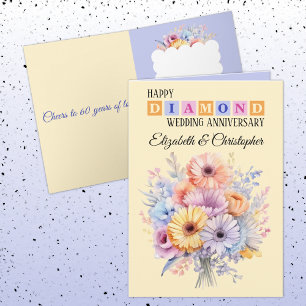 Tarjeta Happy Diamond Aniversario nombra el melocotón de f