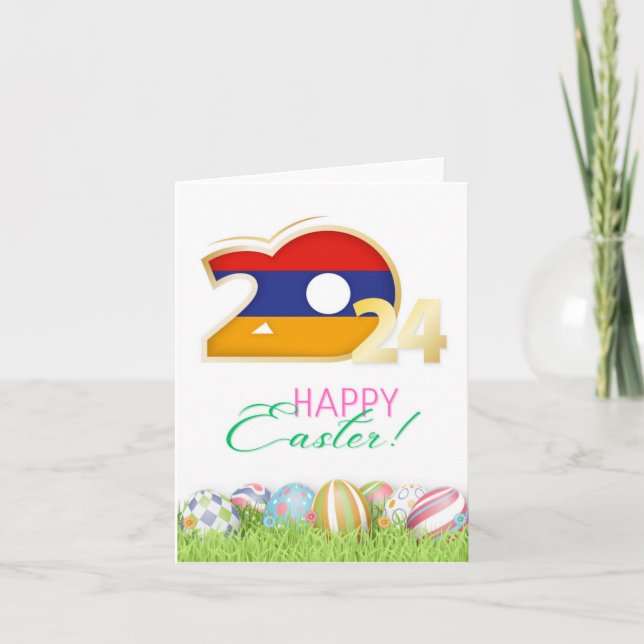 Tarjeta Happy Easter 2024 Greeting Card "Armenia" (Anverso)