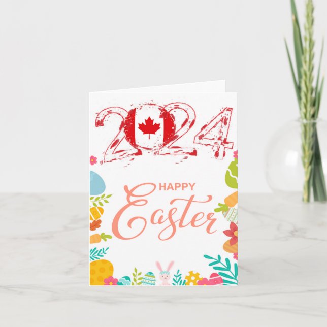 Tarjeta Happy Easter 2024 Greeting Card "Canada" (Anverso)