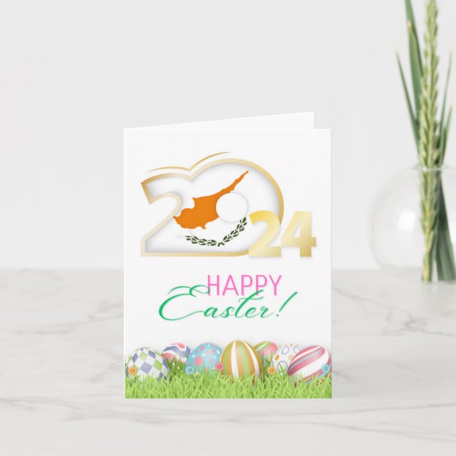 Tarjeta Happy Easter 2024 Greeting Card "Cyprus" (Anverso)