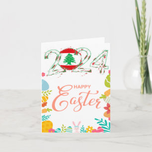 Tarjeta Happy Easter 2024 Greeting Card "Lebanon"