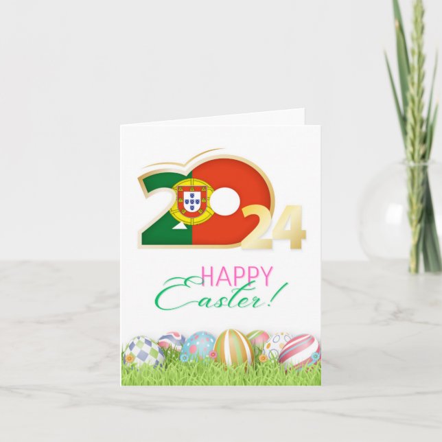 Tarjeta Happy Easter 2024 Greeting Card "Portugal" (Anverso)