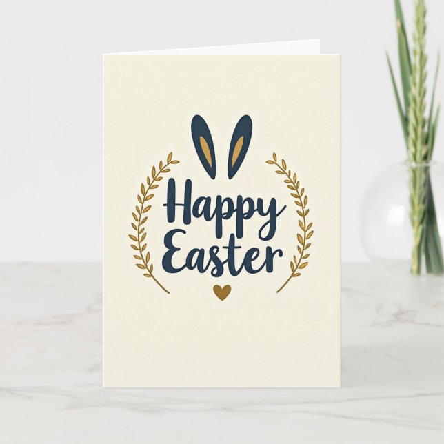Tarjeta Happy Easter Animal Ears Card (Anverso)