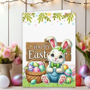 Tarjeta HAPPY EASTER Bunny Card – Custom Text Available
